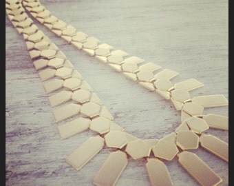 Gold necklace, statement necklace, gold link necklace, evening jewelry, chunky chain necklace 4405