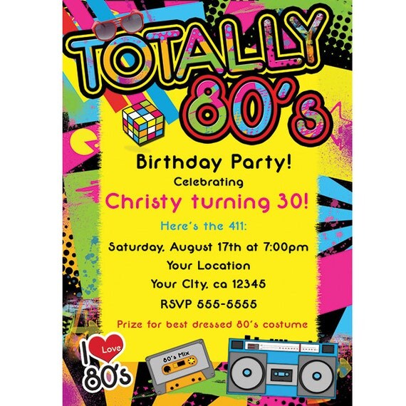 1980'S Party Invitations 6