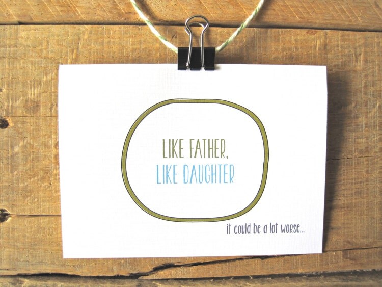 Funny Father's Day Card. Like Father Like by PAGEFIFTYFIVE on Etsy