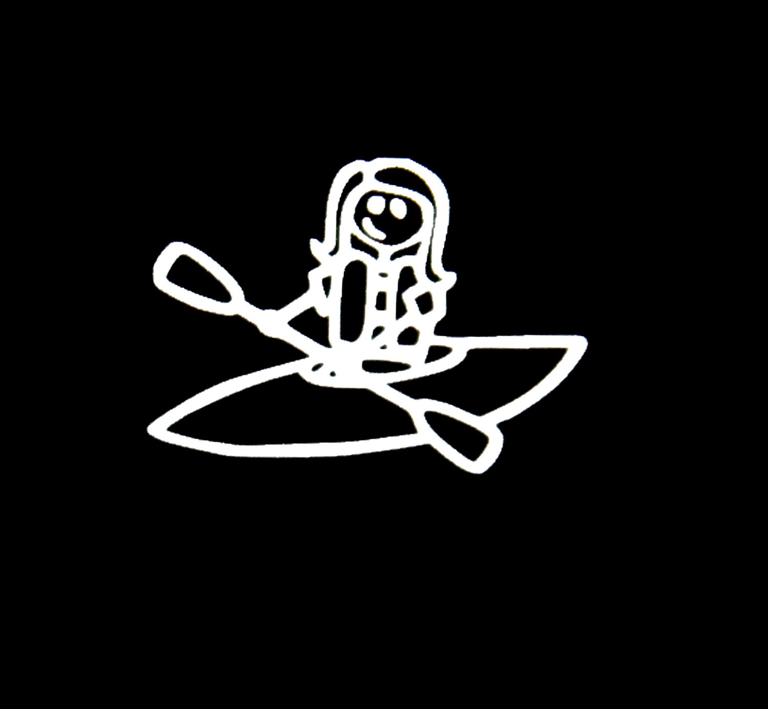 Kayak Girl Stick Figure Vinyl Decal