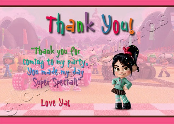 Wreck-It Ralph---Vanellope Von Schweetz Thank You Card by Gloria's Digi Cards on Etsy Il_570xn