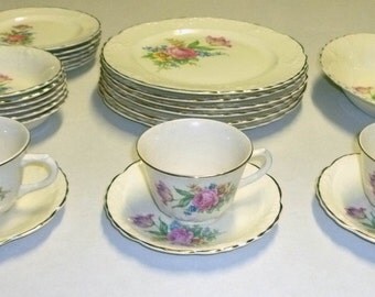 Vintage Taylor Smith Taylor China 1930's 25 pc TST 1823 Fairway Shape ...