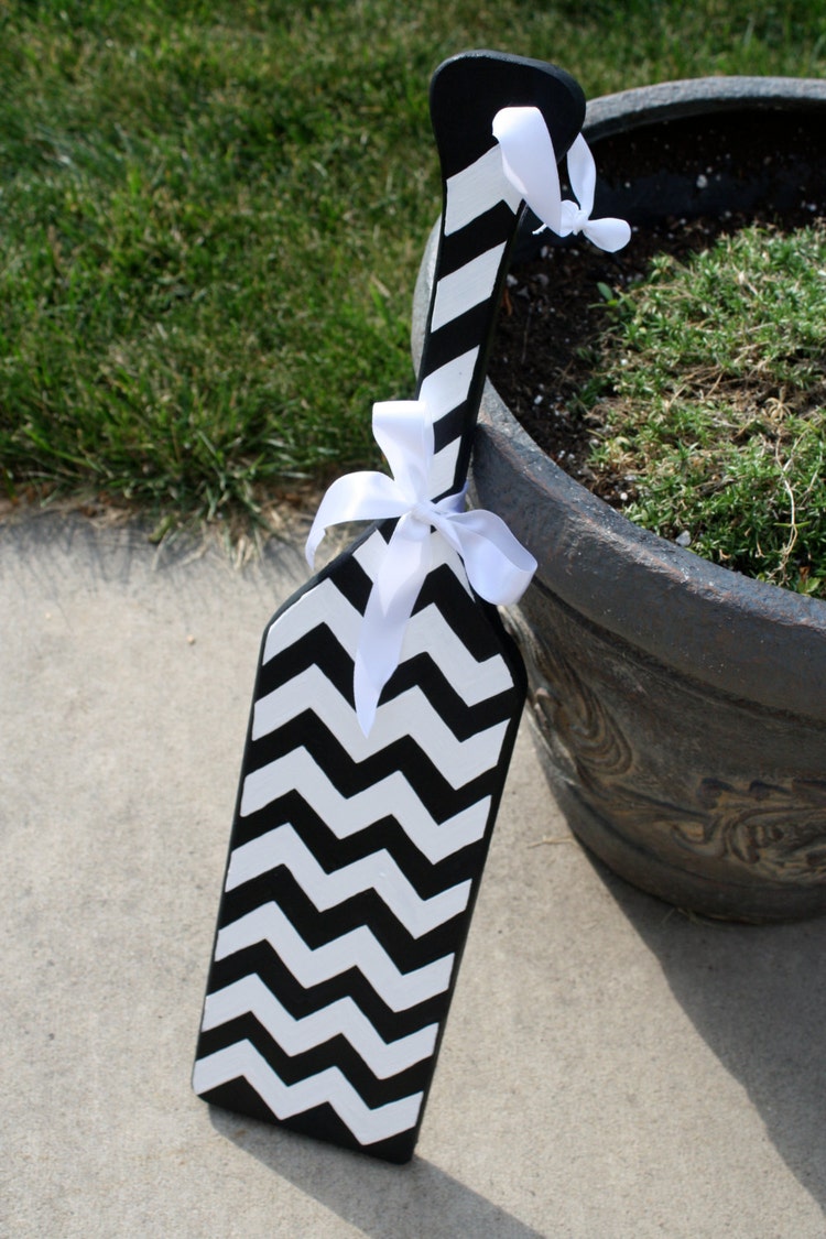 Hand Painted Chevron Sorority Paddle by KraftsbyKristie on Etsy