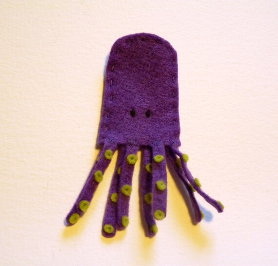 Felt Octopus Finger Puppet by FudgeandPoppy on Etsy