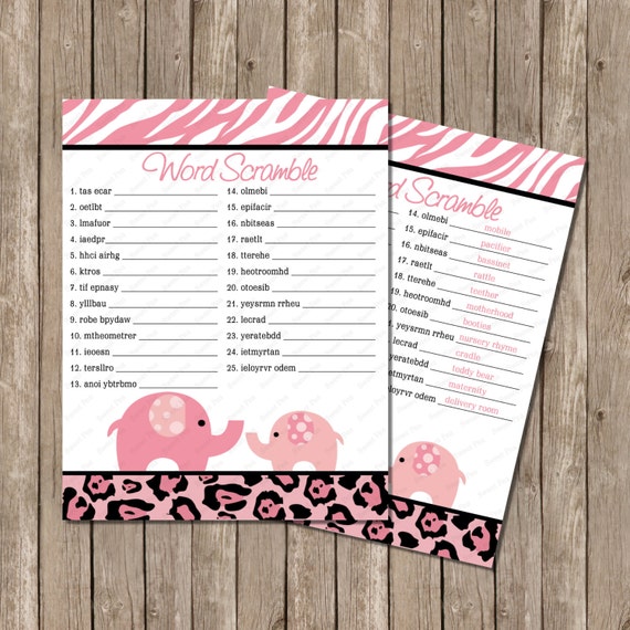 Girl Jungle Animal Wishes For Baby Advice By Instant Download Pink