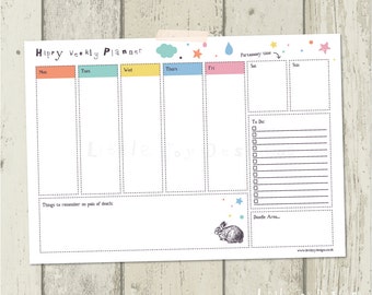 Happy Weekly Planner - DIY Desk Planner - 2014 Printable Planner / Calendar