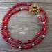 Bead Necklace - Vintage Czech Glass Beads with Hummingbird Clasp - 'Searching for the Red'