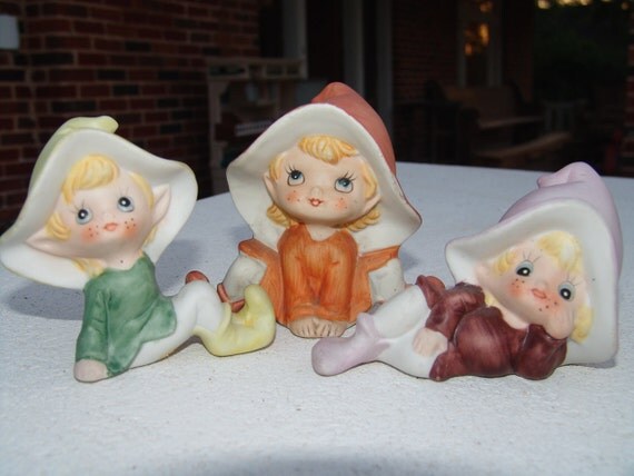 Items similar to Fairy Figurines, Vintage Fairies, Elves on Etsy