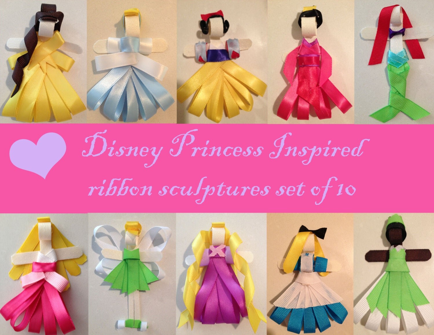 Disney Princess Inspired Ribbon Sculpture by HollysOnceUponABow