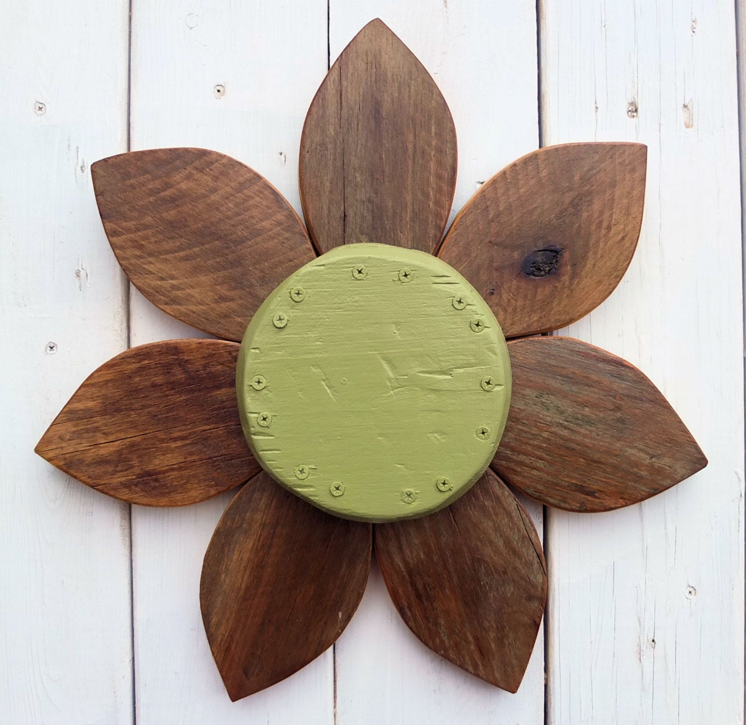 Reclaimed Wood Wall Art Wooden Flower Custom by