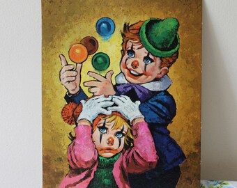 Big Eyed Kids Clown Print by Lee