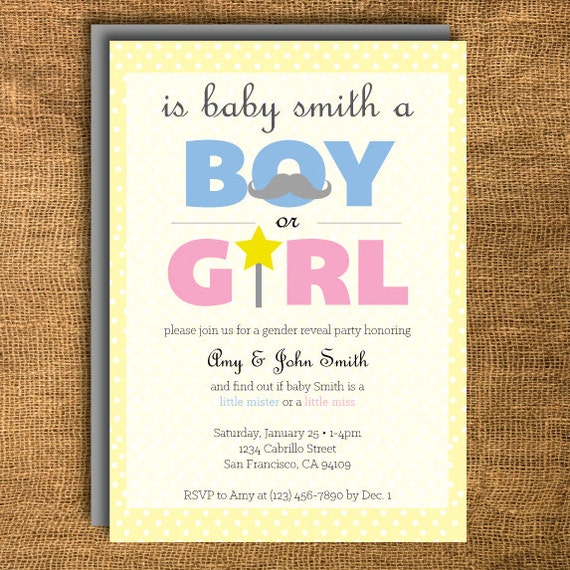 Items similar to Gender Reveal Invitation on Etsy