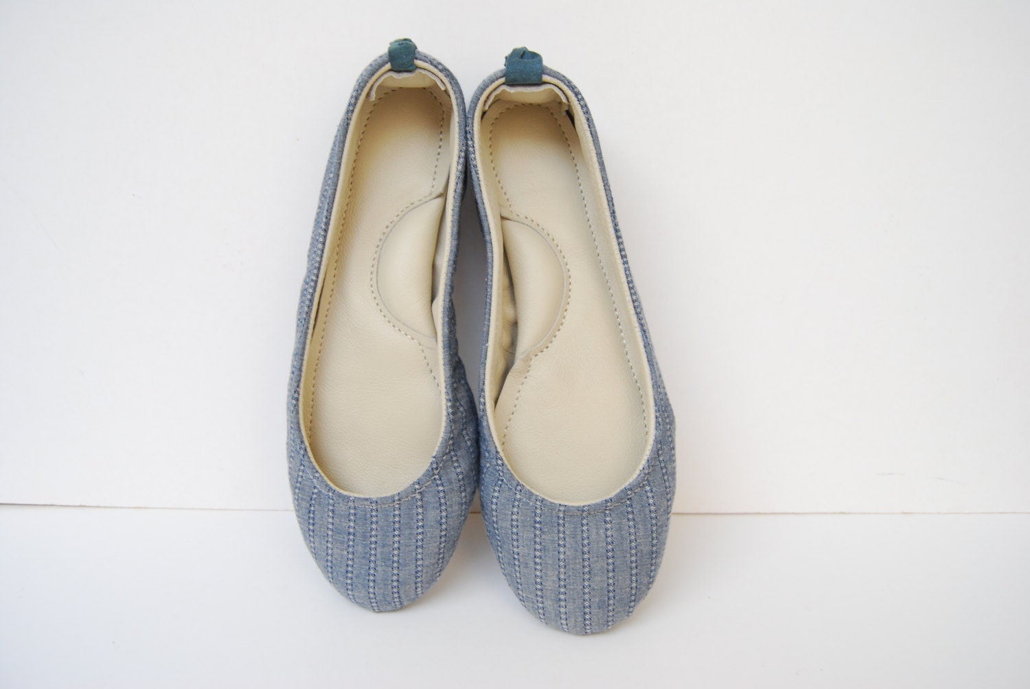denim ballerina shoes
