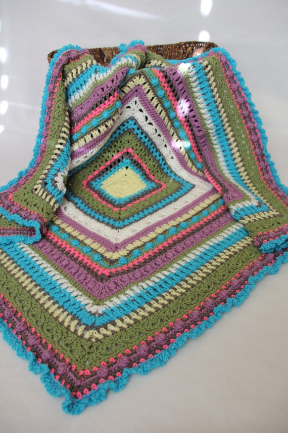 Baby Girl/Toddler/Child Crochet Blanket Multi-Colored