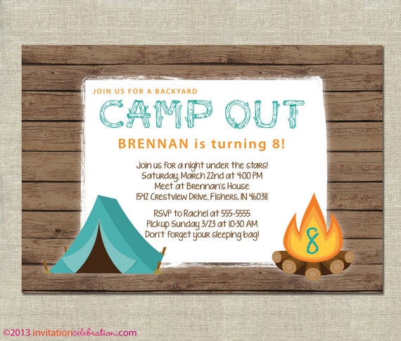 Camping Birthday Invitations Printable 7