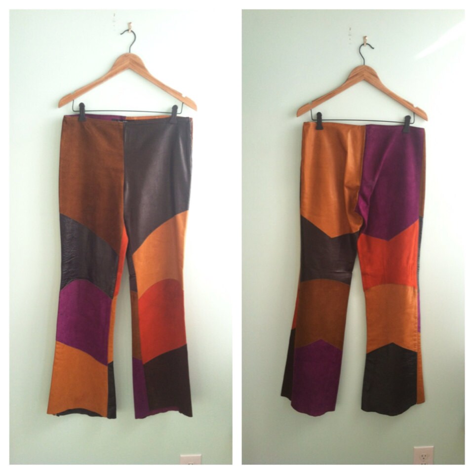 MOVING SALE /// 70s Patchwork Leather Pants by