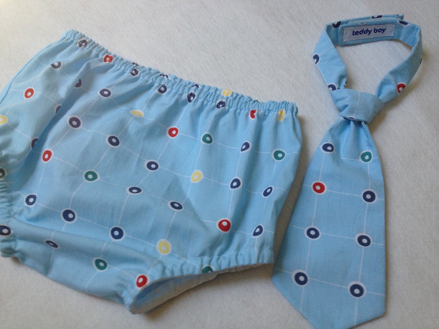 18 mo Large Baby Boy Diaper Cover and Matching by TeddyBoyStyle