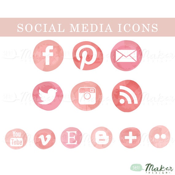 Social Media Icons VECTOR Files for Blogs & by ShhMakerDesign