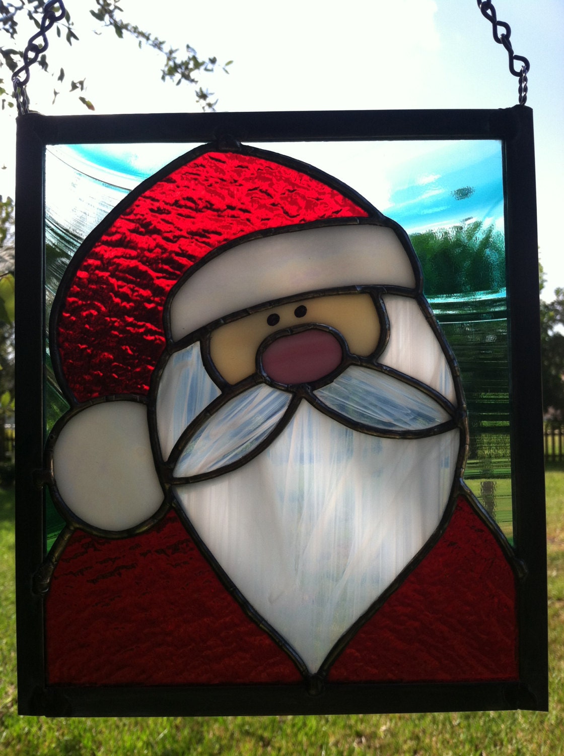 Stained Glass Christmas Santa