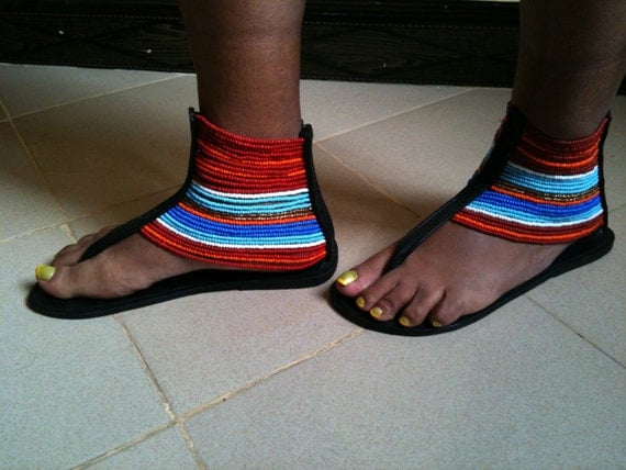 Masai mix sandals made in Tanzania