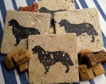 GOLDEN RETRIEVER Natural Stone Coaster Collection (4), Beer Coaster, Drink Coaster, Wine Coaster