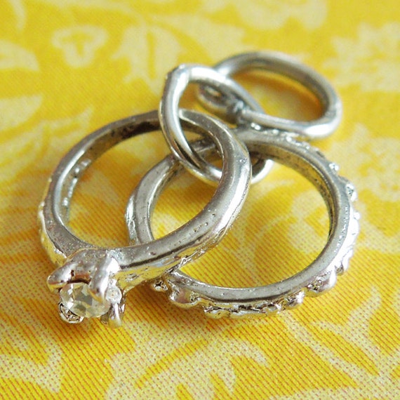 tiny wedding rings charms