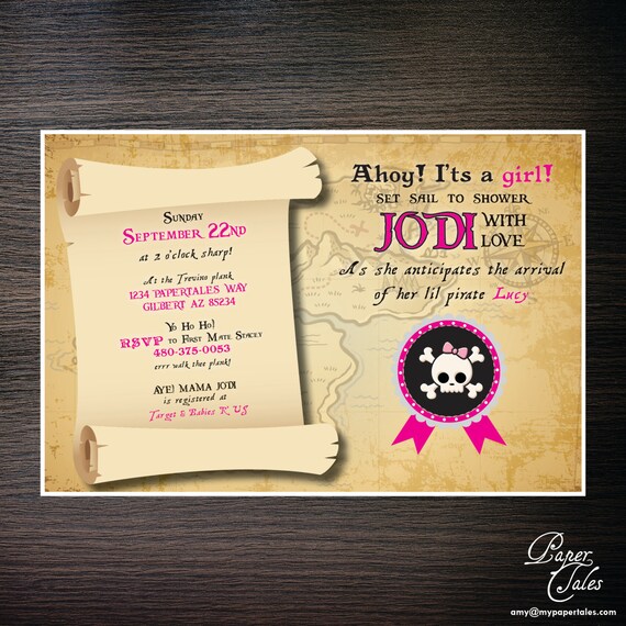 Pirate Themed Baby Shower Invitations 4