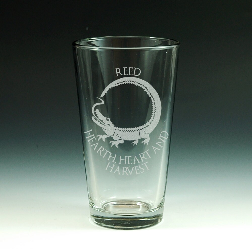 Game of Thrones Glasses Etched Glass House Stark House