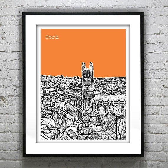Cork Ireland Poster Print Skyline Travel Art the Republic of
