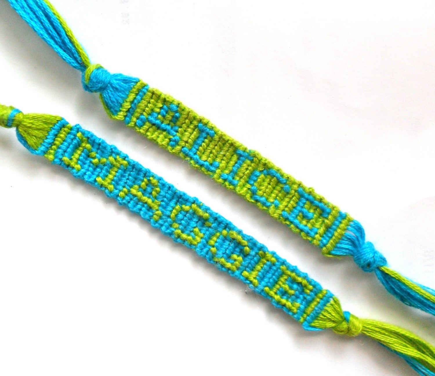 Custom Name Friendship Bracelet Custom Word by ClamBoneBracelets