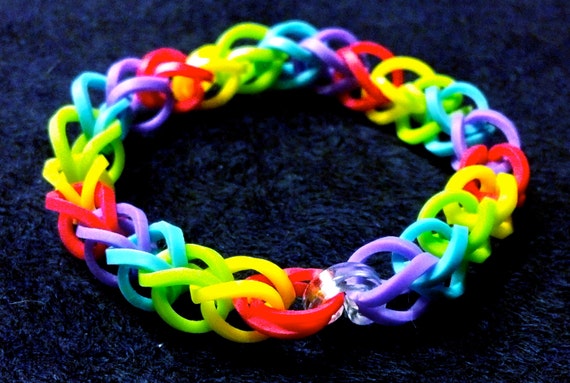 Items similar to Rainbow Chain Bracelet - Rainbow Loom, Latex-Free ...