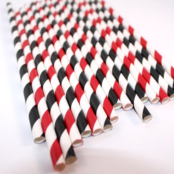 Race Car Mix Striped Paper Straws (30 Count)