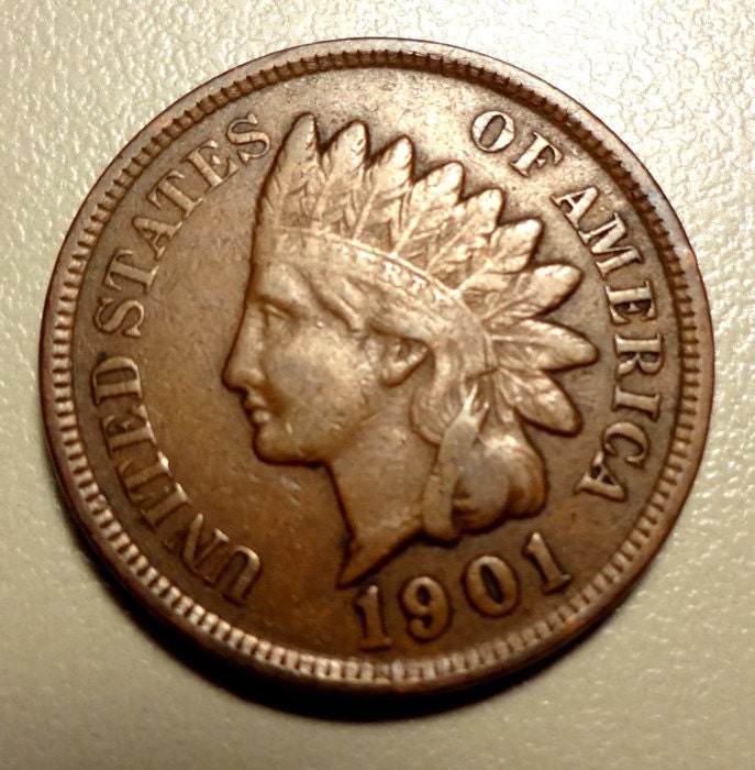 1901 Indian Head Penny One Cent Vintage Coin Nice Detail 1901-indian-head-penny-one-cent-vintage-coin-nice-detail