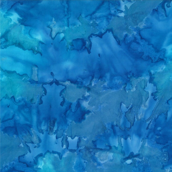 Blue Batik Fabric By The Yard Xanadu Ocean By Moda Fabrics 0108