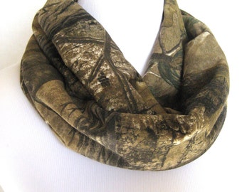unisex Camo Infinity Scarf - Realtree brand camouflage Jersey Knit - ChevronScarf