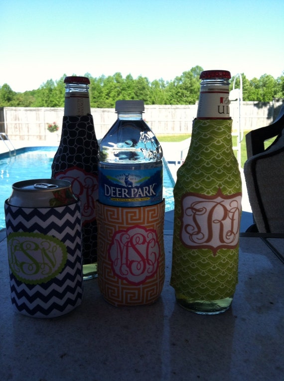 Personalized Bottle or Can Koozie Coozie by CherryTreeLaneDesign