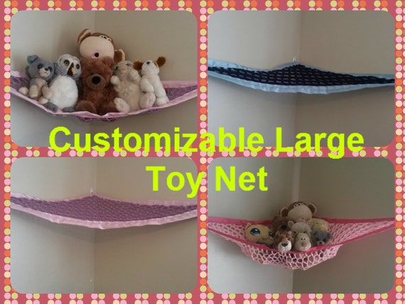 Customized Large Toy Net, You pick the colors (Black, pink, yellow, navy, blue, light, dark, red, brown, grommet, eyelet, strong) Il_570xn