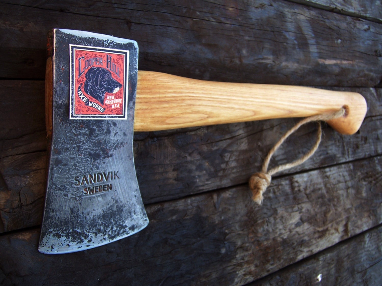 Hand restored Swedish Sandvik hatchet with sheath