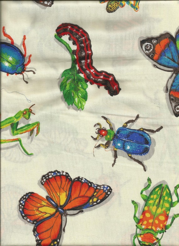 Insect Cotton Fabric Print by Cranston by AnnsSewShoppe on Etsy