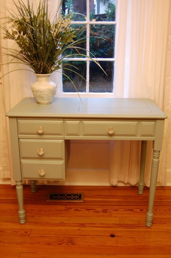 Vintage Wood Desk Pottery Barn Color Vanity by PickersWarehouse