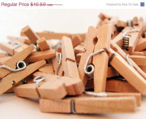 15% off - 100 Mini Clothespins - all natural wood Il_570xn