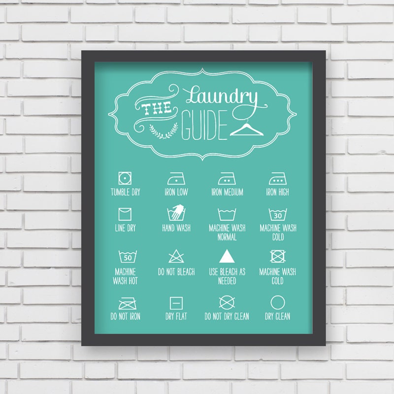 Home Decor  Blue Laundry  Room Art  Print  Laundry  Room Guide