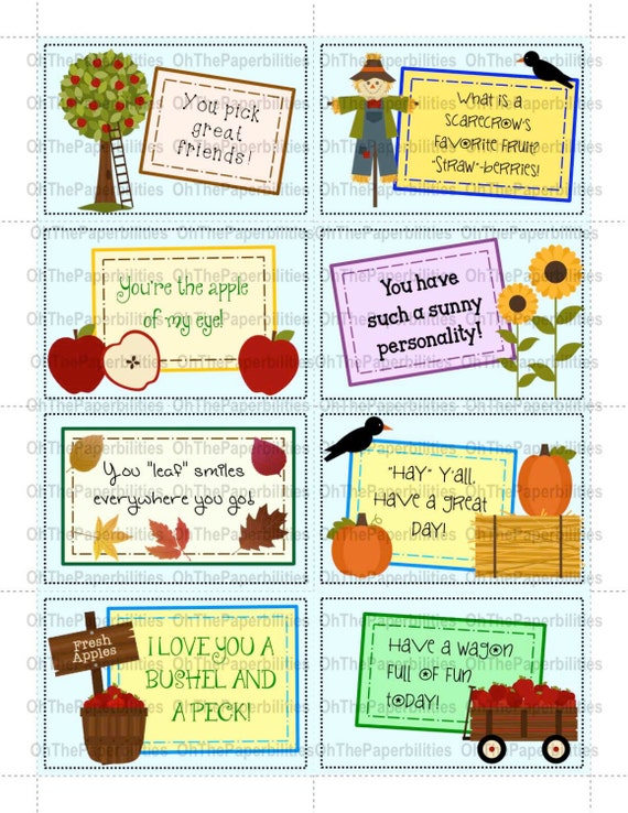 fall lunch box notes