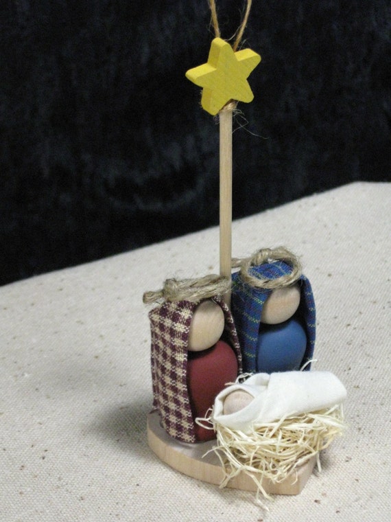 Items similar to Nativity Ornament Wooden on Etsy