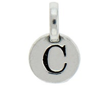 Personalized Initial C Pendant Necklace - Solid 10k White Gold, 16-Inch Chain - View #13