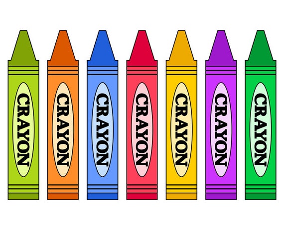 Items Similar To Colorful Crayons Clip Art School Supplies Clip Art