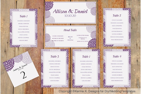 Wedding Seating Chart Template Word