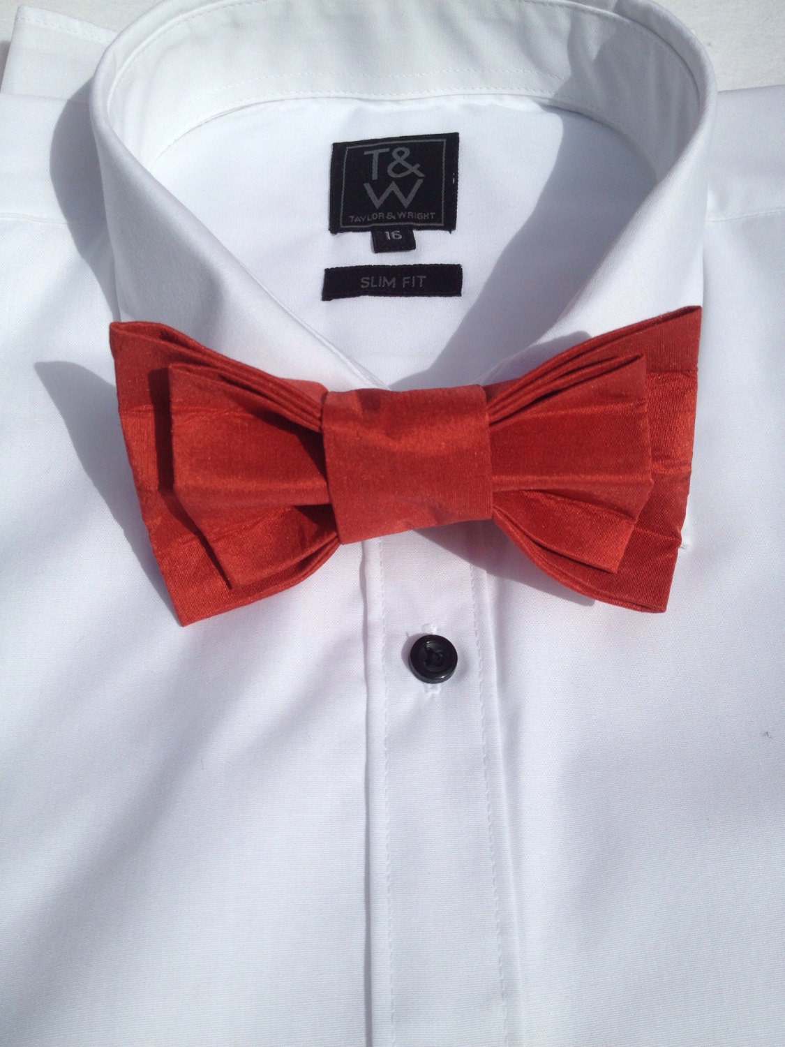 Clip On Bow Tie Burnt Orange Bow Ties For Men Dicky Bow 9449