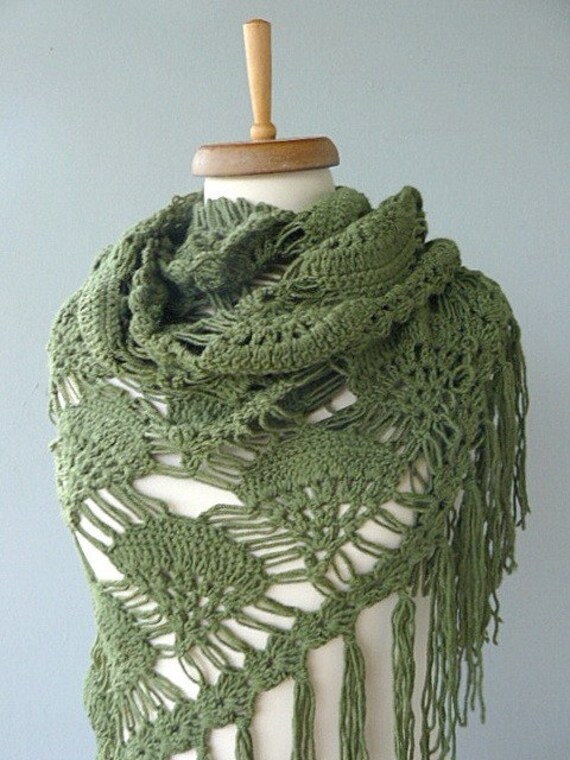 shawl olive green