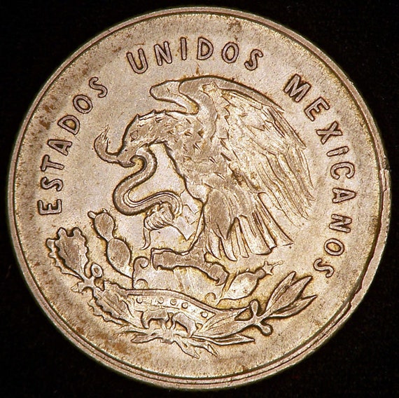 1953 Mexico 25 Centavos Silver Coin by TheCoinStore on Etsy